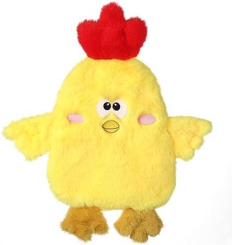 Crinkle Chicken Dog Toy, 14 Inch No-Stuffing Squeaky Plush