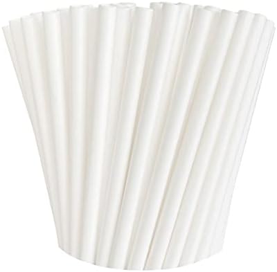 100-Pack White Paper Straws, 7.8 Inch Biodegradable Drinking Straws