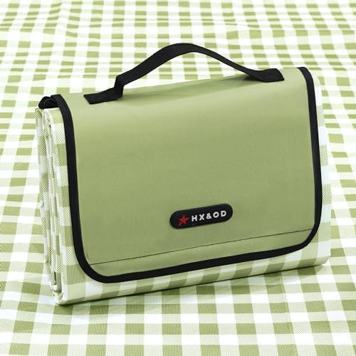 Extra Large Waterproof Picnic Blanket, 80 x 60 Inch Foldable Sandproof Beach Mat