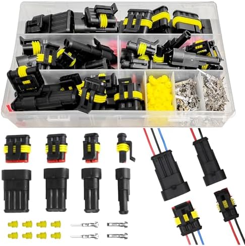 352-Piece Waterproof Automotive Electrical Connector Kit, 1 2 3 4 Pin, 20-16 AWG