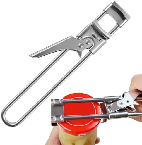 Adjustable Stainless Steel Jar Opener and Bottle Opener with Non-Slip Grip