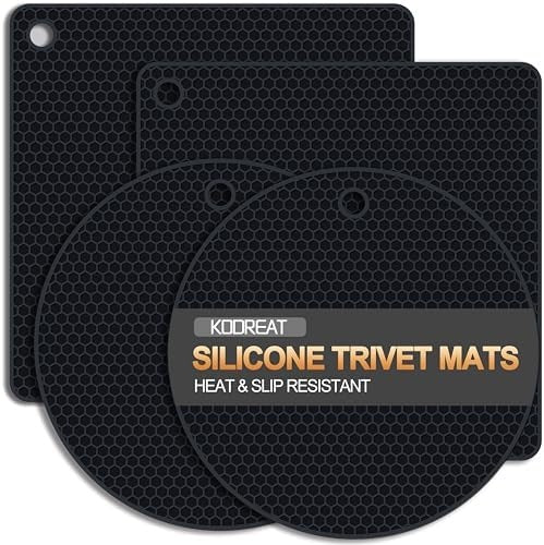 4-Pack Silicone Trivets for Hot Dishes, Heat-Resistant Pot Holders