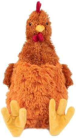 Best Pet Supplies Crinkle Squeaky Plush Dog Toy, Chicken, Brown