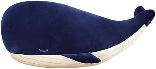 MUPI Whale Plush Pillow, Blue, 18 Inch Stuffed Animal