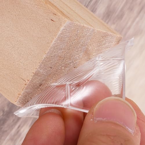 4-Pack Clear Silicone Furniture Pads, 2.4 Inch Square Non-Slip Self-Adhesive Feet