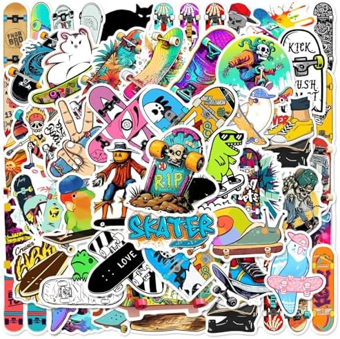 50-Pc Graffiti Vinyl Sticker Pack, Waterproof Decals for Laptop, Skateboard, Water Bottle