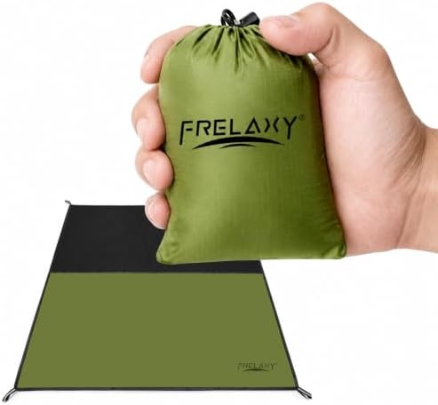 Waterproof Pocket Picnic Blanket, Compact 28 x 47 Inch Beach and Festival Mat