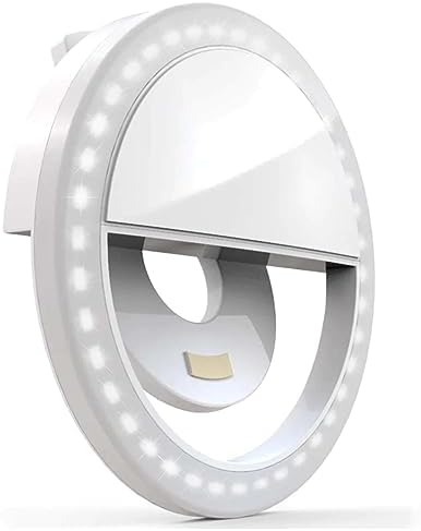 Bower Clip-On Selfie Ring Light for Phone, 36 LED Rechargeable Mini Light for Video Calls