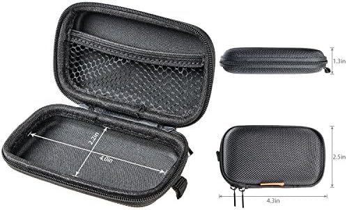GLCON Small Hard EVA Earbud Case, Zipper Carrying Pouch with Mesh Pocket for Cables