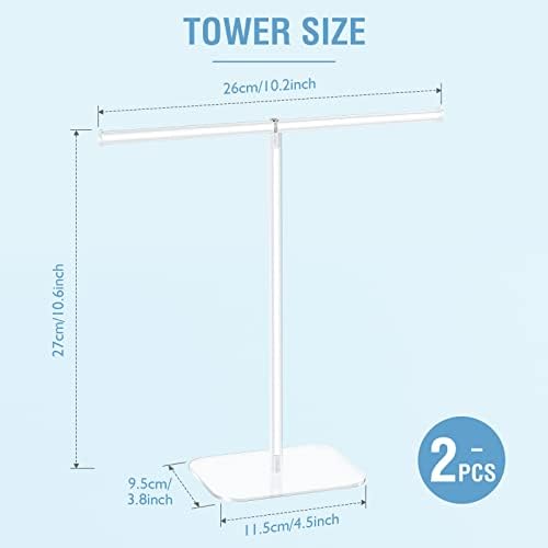 2-Tower Clear Acrylic Jewelry Stand, Necklace and Bracelet Holder