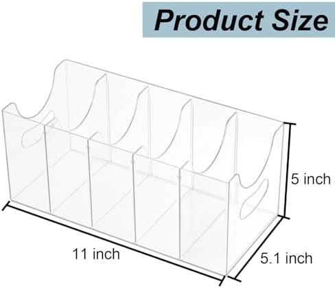 Clear Acrylic Organizer, 5-Compartment Belt Storage Holder for Closet or Pantry