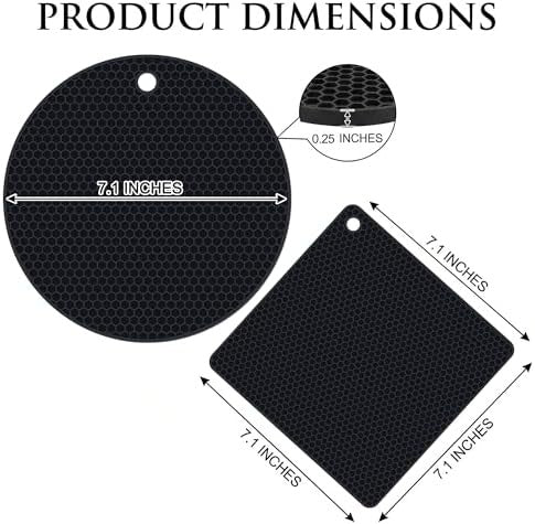 4-Pack Silicone Trivets for Hot Dishes, Heat-Resistant Pot Holders