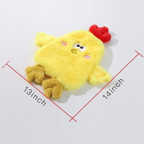 Crinkle Chicken Dog Toy, 14 Inch No-Stuffing Squeaky Plush