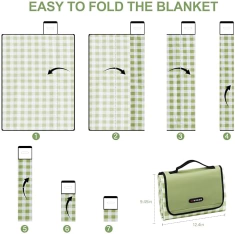 Extra Large Waterproof Picnic Blanket, 80 x 60 Inch Foldable Sandproof Beach Mat