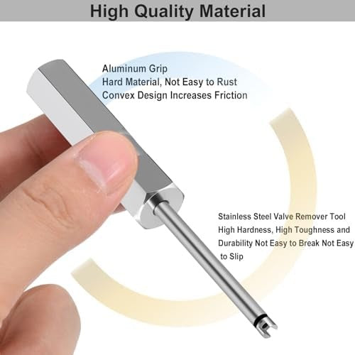 Schrader Valve Core Removal Tool, 4 Inch Stainless Steel Tire Valve Stem Puller