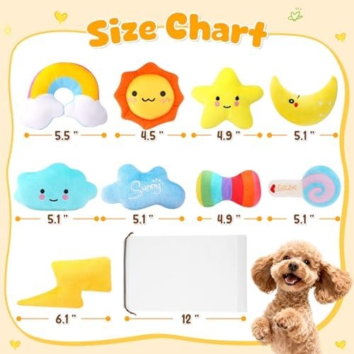 9-Pack Squeaky Dog Toys for Small Dogs and Puppies with Storage Bag