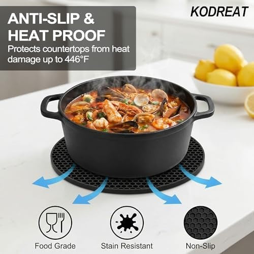 4-Pack Silicone Trivets for Hot Dishes, Heat-Resistant Pot Holders