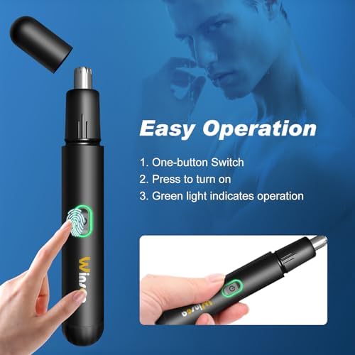 Winsea Rechargeable Nose & Ear Hair Trimmer, USB Waterproof Painless 360 Blade