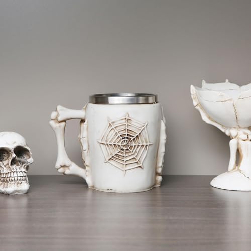 Stainless Steel Skull Beer Mug, 13.5 oz Gothic 3D Skull Tankard