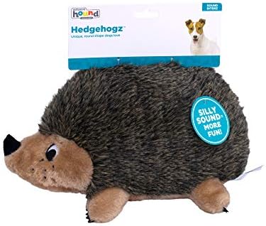 Outward Hound Hedgehogz Plush Dog Toy, Medium 9 in Squeaky Grunting Hedgehog Toy