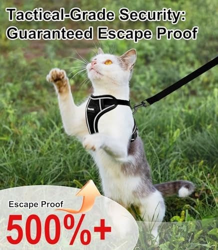 Escape-Proof Cat Harness and Leash Set, Soft Adjustable Vest for Walking