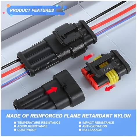 352-Piece Waterproof Car Electrical Connector Terminals Kit, 1 2 3 4 Pin Male and Female