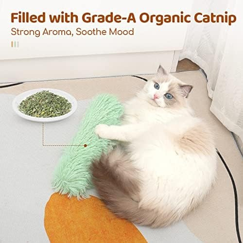Potaroma Catnip Kicker Pillow Cat Toys, 3-Pack, Plush Indoor Cat Toys