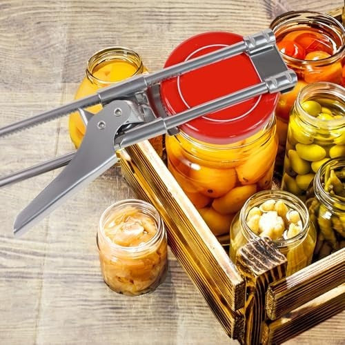 Adjustable Stainless Steel Jar Opener and Bottle Opener with Non-Slip Grip