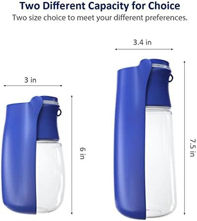 WePet Foldable Portable Dog Water Bottle with Drinking Feeder, 12 oz, Leak Proof