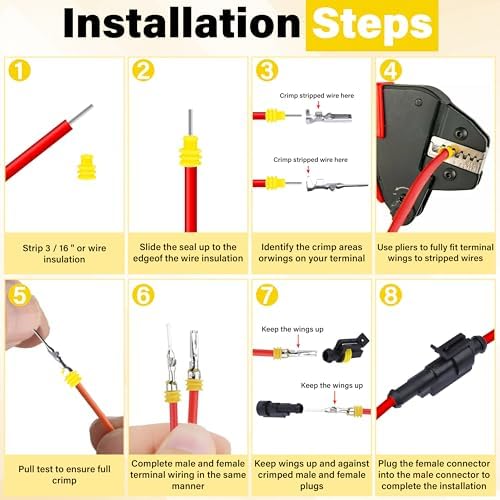 352-Piece Automotive Waterproof Connector Kit, 26 Sets of 1 2 3 4 Pin, 22-16 AWG