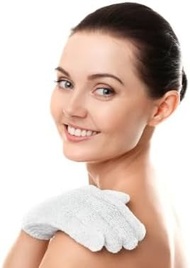 Linda Exfoliating Bath Gloves, Pack of 4 for Shower and Body Scrubbing