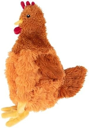 Best Pet Supplies Crinkle Squeaky Plush Dog Toy, Chicken, Brown