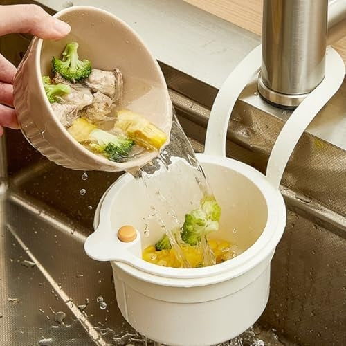 Kitchen Sink Hanging Basket, Quick-Install Drain Strainer and Sponge Organizer Tray