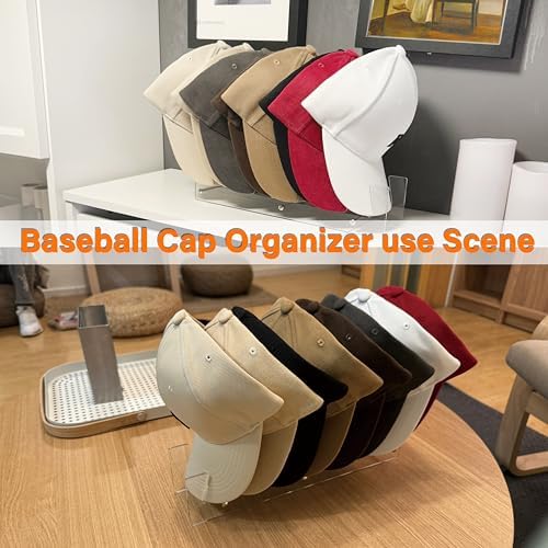2-Pack Clear Acrylic Hat Organizers for Baseball Caps, Display Racks