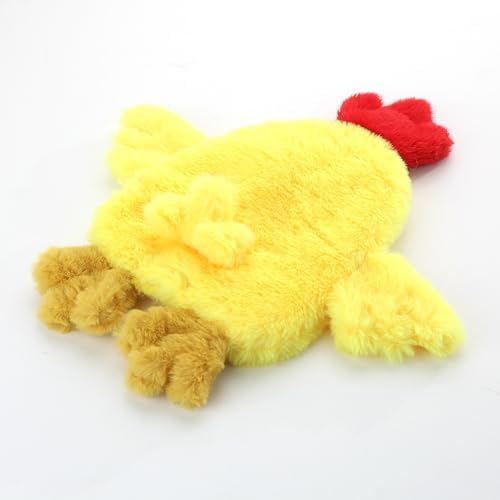 Crinkle Chicken Dog Toy, 14 Inch No-Stuffing Squeaky Plush