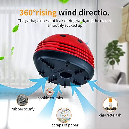Mini Desktop Vacuum Cleaner, Cute Portable Table Dust Sweeper for Desk, Keyboard & Crumbs