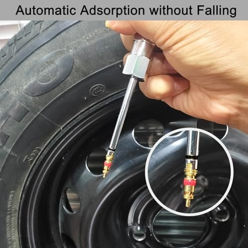 Schrader Valve Core Removal Tool, 4 Inch Stainless Steel Tire Valve Stem Puller