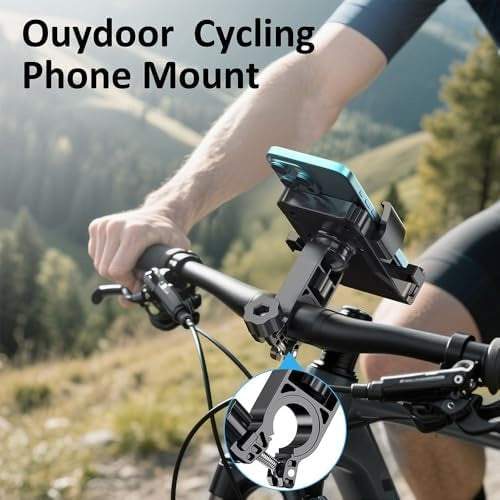 Bike Phone Holder, Handlebar Phone Mount for Bikes, Scooters and Motorcycles