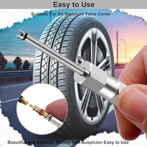 Schrader Valve Core Removal Tool, 4 Inch Stainless Steel Tire Valve Stem Puller