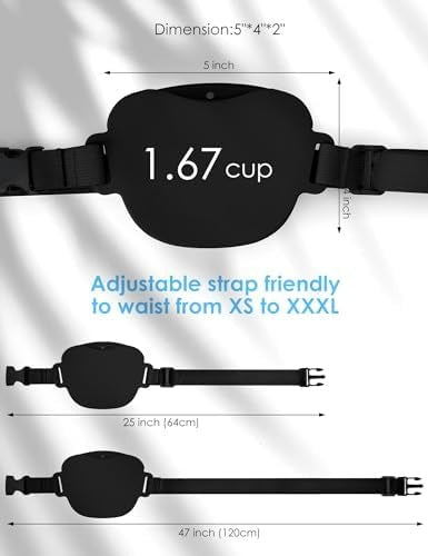 Magnetic Dog Treat Pouch with Training Clicker, 1.67 Cup, Black