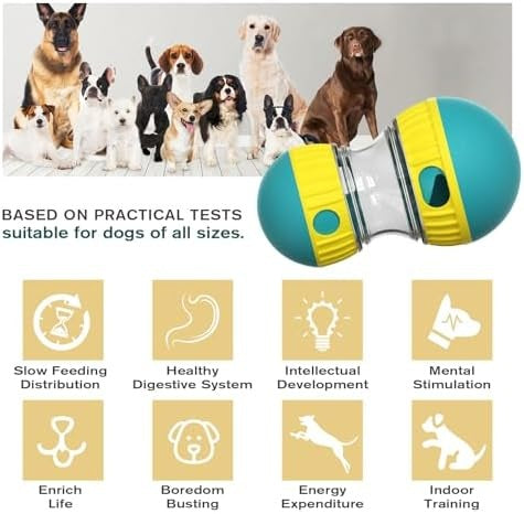 Dog Puzzle Treat Dispensing Ball, Adjustable Slow Feeder Enrichment Toy
