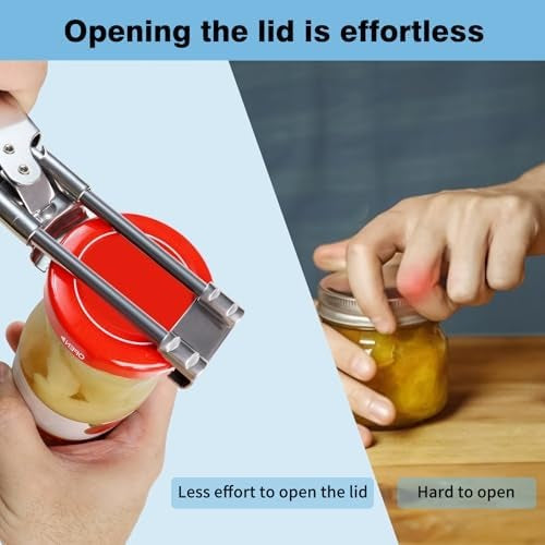 Adjustable Stainless Steel Jar Opener and Bottle Opener with Non-Slip Grip