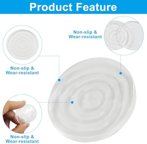 4-Pack Non-Slip Silicone Pads, 1.6 Inch Round Self-Adhesive Feet for Furniture and Cutting Boards