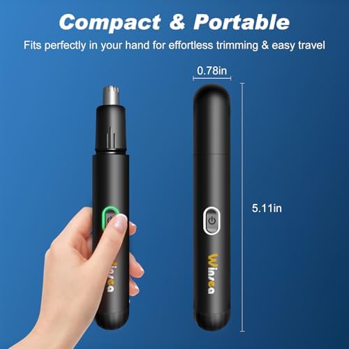 Winsea Rechargeable Nose & Ear Hair Trimmer, USB Waterproof Painless 360 Blade