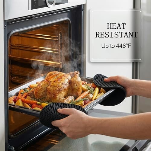 4-Pack Silicone Trivets for Hot Dishes, Heat-Resistant Pot Holders