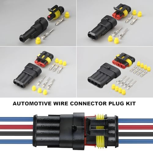 352-Piece Waterproof Automotive Electrical Connector Kit, 1 2 3 4 Pin, 20-16 AWG