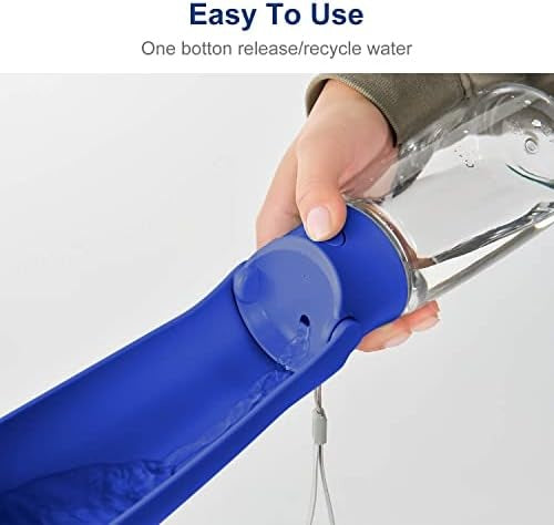 WePet Foldable Portable Dog Water Bottle with Drinking Feeder, 12 oz, Leak Proof