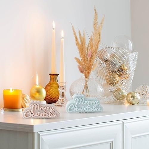 Merry Christmas 3D Silicone Candle Mold for Candle Making, Resin and Plaster Crafts