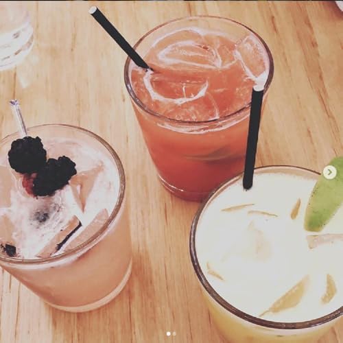100-Pack Black Paper Straws, 7.75 Inch Biodegradable Drinking Straws