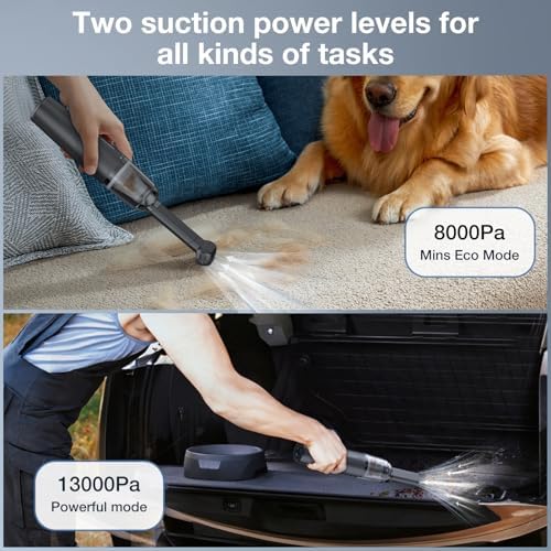 Cordless Handheld Car Vacuum, 13000Pa Rechargeable Mini Vacuum Cleaner for Car & Desk